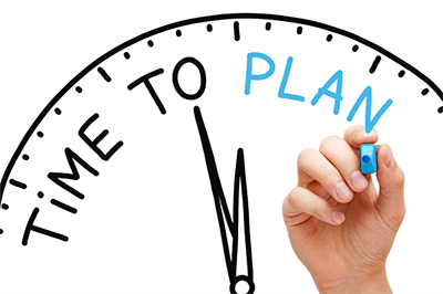 Photo of Clock and hand, time to plan